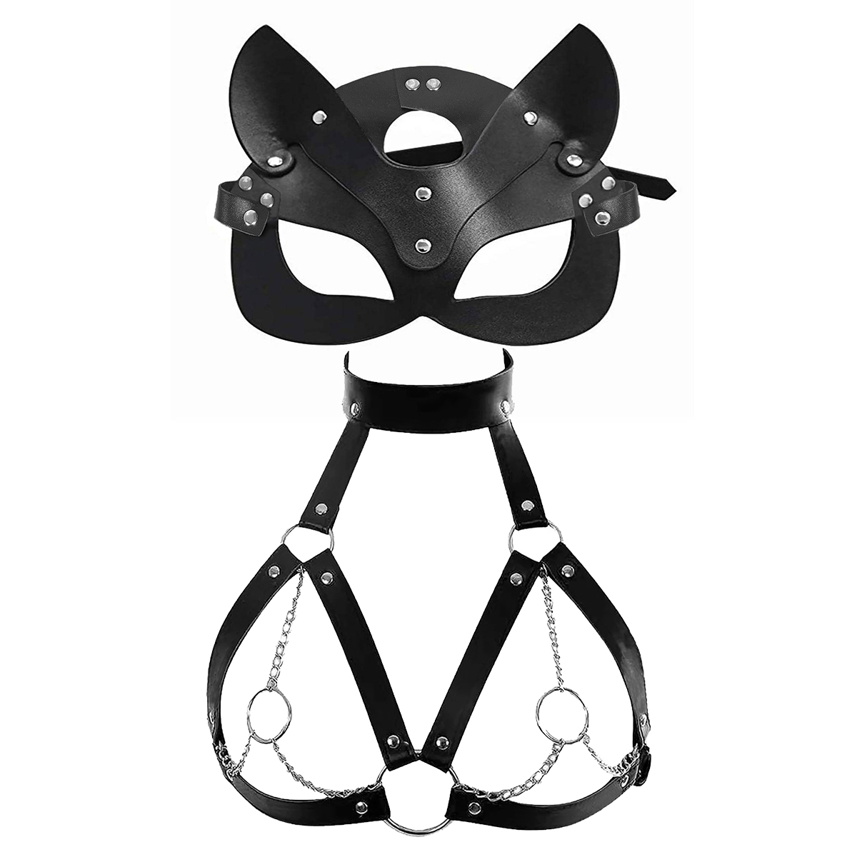 Garter Belt Set - Máscara Sexy para mujer, venda para