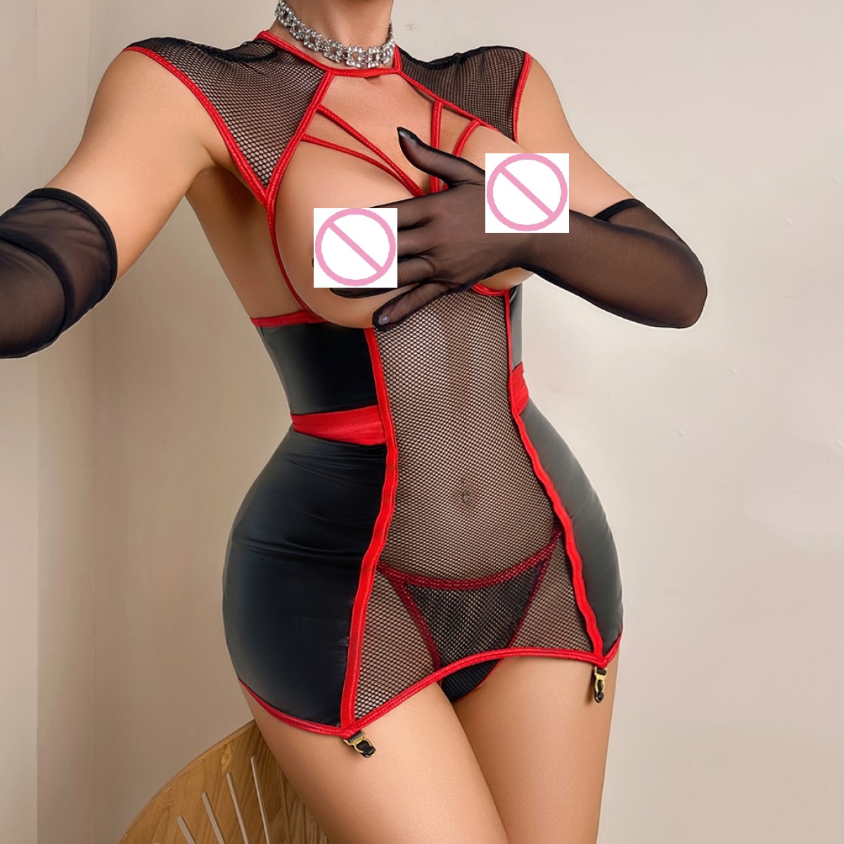Venta al por mayor de lencería - Garter Belt Set reseña y precio